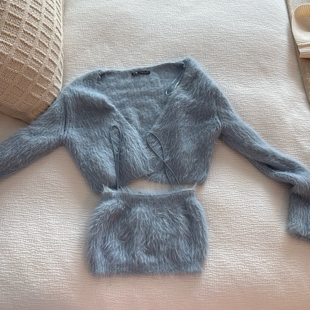 Zara matching top and cardigan